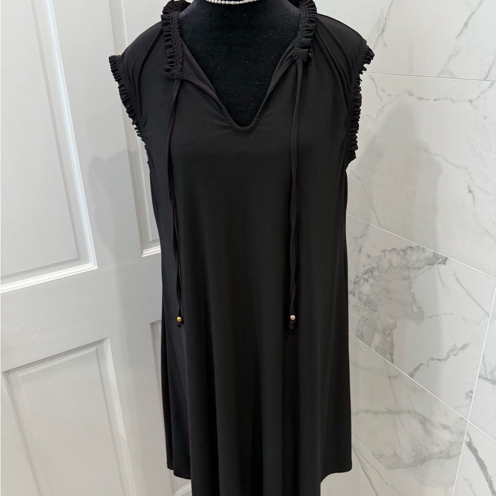 Tiana B. Black Ruffle Trim Dress